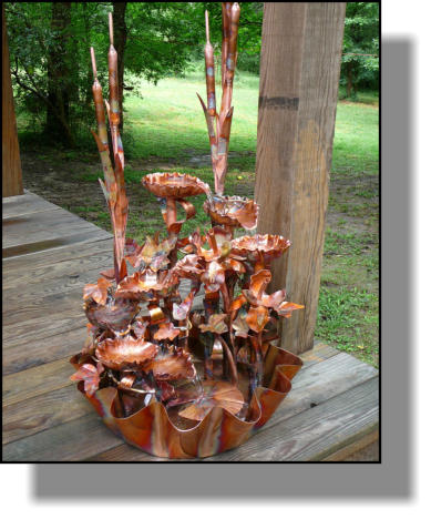 Copper tabletop fountain